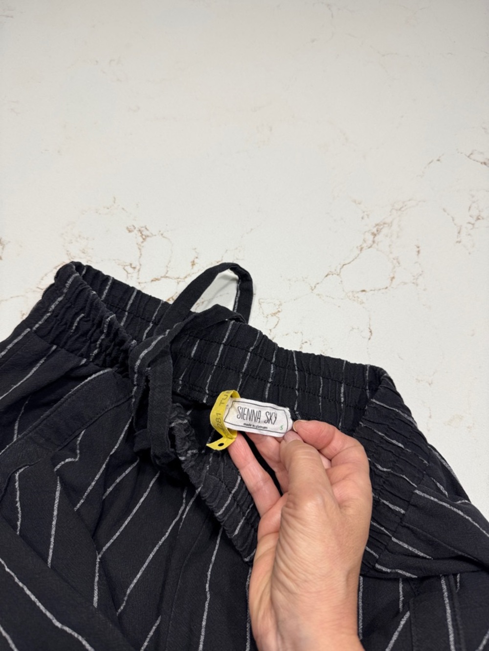 Sienna Sky Black Pinstripe Wide Leg Pants Sz S - Picture 8 of 8